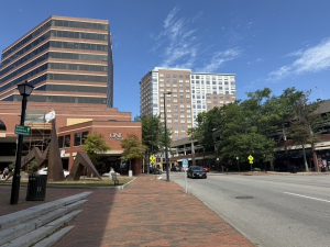Outside the office in downtown Portland